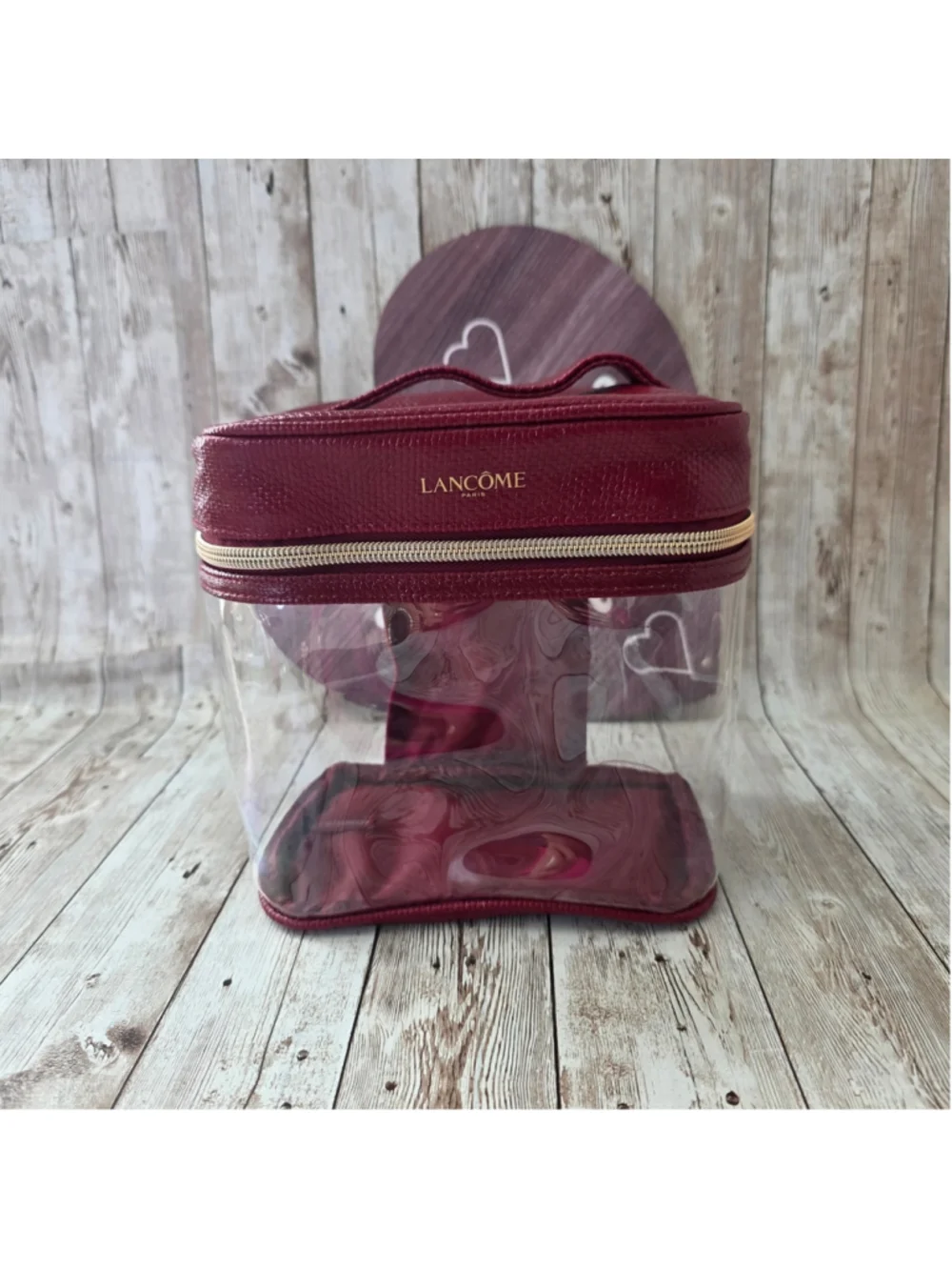 Lancôme Cosmetic Bag Red Clear NWOT